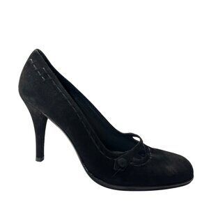 Stuart Weitzman Womens Suede Mary Jane Pumps Size 8.5 Black